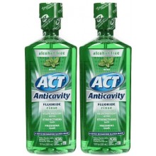 ACT Alcohol Free Anticavity Fluoride Rinse, Mint - 18 oz - 2 pk