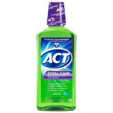 ACT Total Care anticaries fluoruro enjuague bucal menta fresca, botella de 33,8 onzas (paquete de 3)