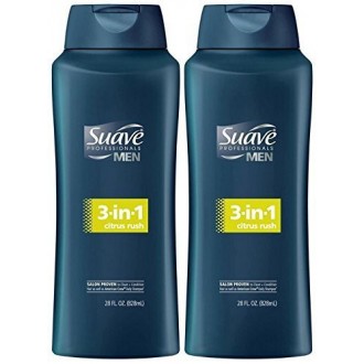 Hommes Suave 3-in-1 Shampooing + revitalisant + Body Wash - Citrus Rush - 28 oz - 2 pk