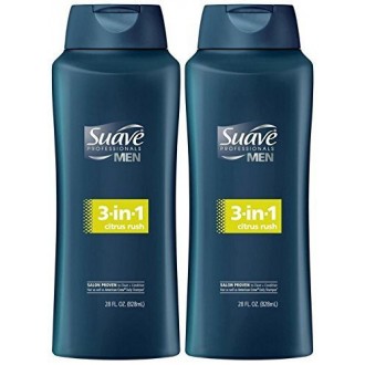 Los hombres de Suave 3-en-1 Champú + Acondicionador + Body Wash - Citrus Rush - 28 oz - 2 pk