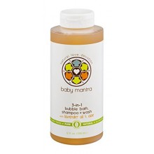 Baby Mantra 3-in-1 Bubble Bath, Shampoo + Wash with Lavender Oil & Aloe