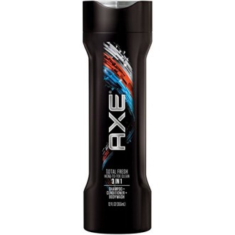 Axe 3 in 1 Shampoo + Conditioner + Bodywash, Total Fresh 12 oz (Pack of 2)