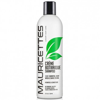 Mauricettes Créme Botanique 3-in-1 Daily Shampoo 12 oz, Total Non Toxic Natural Formula is Best Moisturizing & Hydrating