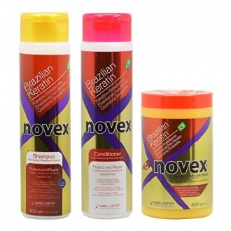 Embelleze Novex Brazilian Keratin Shampoo & Conditioner 10.14oz & Deep Hair Cream Treatment 14.1oz "Set"