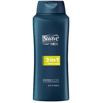 Los hombres de Suave 3-en-1 Hair &amp; Body Wash Citrus punta 28 oz (Pack de 3)