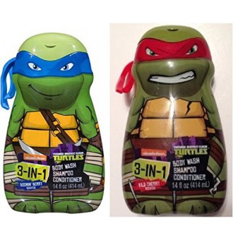 Teenage Mutant Ninja Turtles 3 en 1 Body Wash, Shampoo, Conditioner (2-14oz) Leonardo Raphael Tmnt