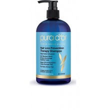 PURA D'OR perte de cheveux prévention prime biologique Huile d'Argan Shampoo, 16 Fluid Ounce (emballage peut varier)