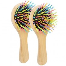 Beautyours Detangling Cepillo Peine 2pcs set (seco mojado, protege el cuero cabelludo, w / Espejo) de madera Cepillos para el Ca