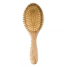 Elfina portátil Cepillo plano, el 100% de bambú natural Detangling cepillo de pelo para el masaje del cuero cabelludo, 2 tamaños