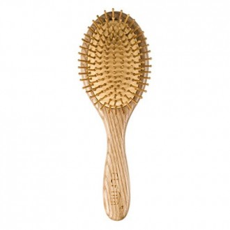 ELFINA Portable Paddle Brush, 100% Natural Bamboo Detangling Hair Brush for Scalp Massage, 2 Sizes Available---L