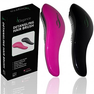 Detangling Hair Brush - Glide Through Thick, Thin, Curly, Every Type of Natural & Tangled Hair- Use In Wet & Dry- 2 Piece-