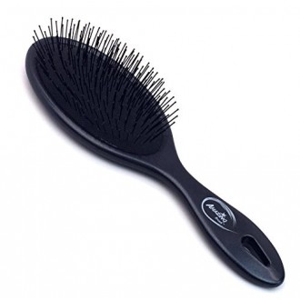 Beauticom Amazing Detangling Wet & Dry Hair Brush Flexible Bristles No pain No Tangle Detangle Comb (Metallic Black Color)